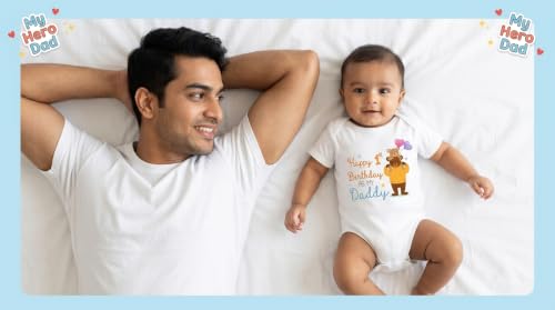 Image of Lillypupp Cotton Body Suit For New Born Baby Boy Girl Made To Express Love For Fathers /Daddies. Half Sleeves Romper Bodysuit Clothes For Infant Toddler Boys Girls.