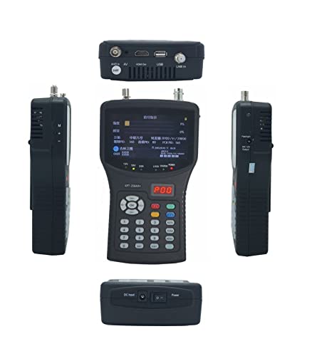 Medidor de señal de satélite, Buscador de satélite KPT-256HD + AHD MPEG4 DVB-S2 medidor de buscador de satélite LED señal multifuncional de mano AHD cámara CCTV Monitor Satfind Digital HD para ajustar