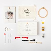 CHIYU Kintsewing Visible Mending Kit – Kintsugi-inspiriertes DIY-Nähset mit Sashiko-Garn, Nadeln, goldenem Herz-Patch, Kleidungreparatur und nachhaltigem Upcycling