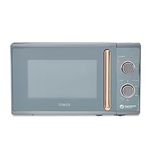 TOWER T24038RGG Cavaletto Manual Microwave with 5 Power Levels & 35 Minute Timer, 800W, 20L, Grey Rose Gold