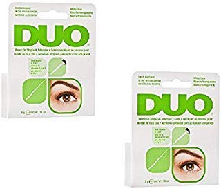DUO Brush-On Lash Adhesive with Vitamins A, C & E, Clear, 0.18 oz - 2 Pack (6 Pinkleaf Greeting Cards Included)