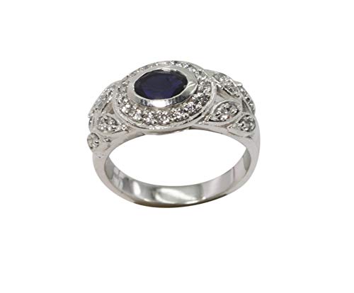 Bague en argent 925 sterling et iolite bleue véritable RIYO pour femme