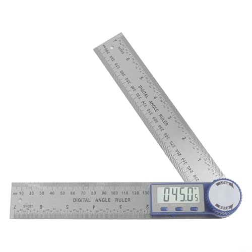 Righello angolare digitale a 360 gradi con display LCD, strumento di misurazione in acciaio inossidabile per la lavorazione del legno e il disegno, bilance metriche e imperiali