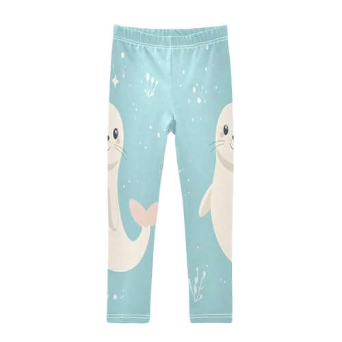 Cartonn Seal Girls Casual Leggings for Kids Printed Long Pant Bottoms Stretch and Soft