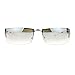PASTL Half Rim Rimless Style Rectangular Sunglasses Unisex Classic Fashion UV400 Silver Frost (Smoke Clear)
