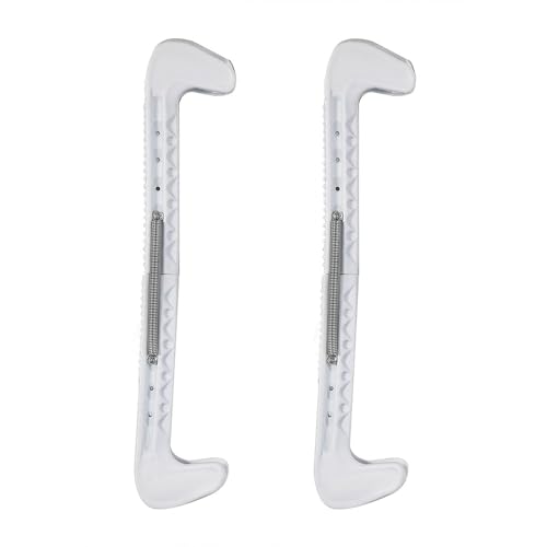 Skate Vane/Wing Protectors, Durable Ice Skate Vane/Wing Guards for Hockey and Figure, Lightweight and Practical, Effective Protection, 7 Color Options with Metal Spring, (White)