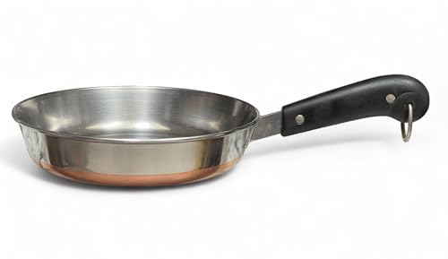Vtg Revere Ware SS Copper Bottom Double Ring 8” Skillet