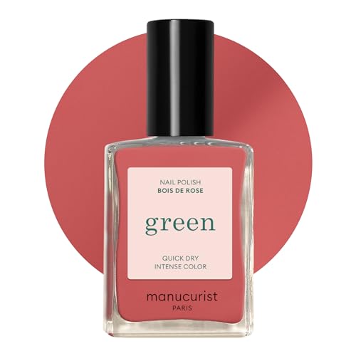 Manucurist Green Quick Dry Nail Polish Bois de Rose - Dusty Pink Nail Polish - 9-Free Plant-Based and Vegan - Non Toxic - Natural Classic - Nails Care - Manicure - Made in France - 0.5 fl oz