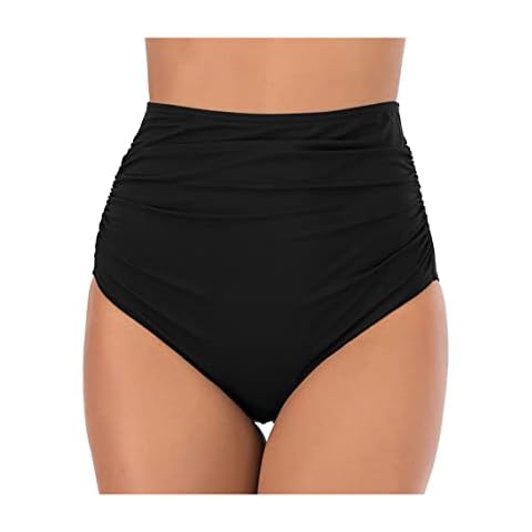 Lovache Women's High Waisted Tummy Control Bikini Bottoms Cover