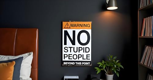 Strosportsandtech Warning No Stupid People Funny Tin Sign Bar Pub Garage Diner Cafe Home Wall Decor Home Decor Art Poster Retro Vintage