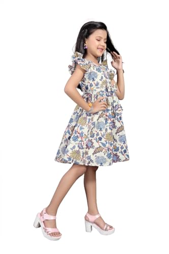 Image of Girls Pure Cotton Soft Frock with Astar, Printed Multicolor for Girl Child