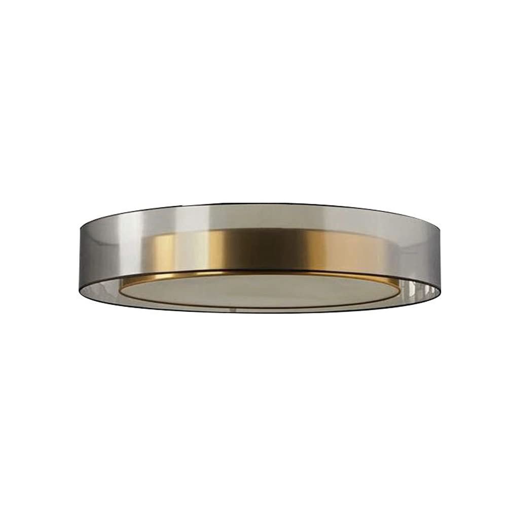 GETZS Round Copper Art Ceiling Lamp,American Modern Flush Mount Ceiling Light,6000k 4000k 3000k Dimming Ceiling Lamp,Indoor Eye Protection Decoration Lighting Fixtures