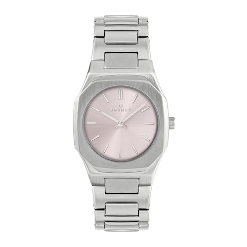 Montre femme quartz Spirit cadran rose bracelet acier inoxydable argenté style chic analogique