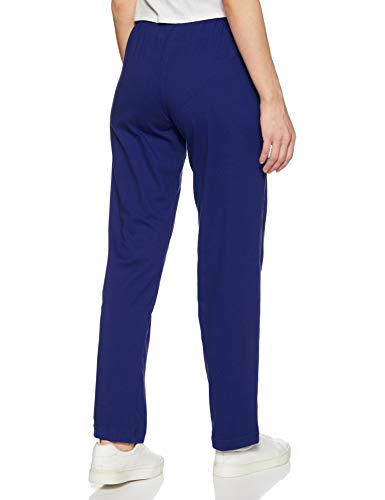 Image of Jockey 1305 Women's Super Combed Cotton Rich Relaxed Fit Mid Rise Trackpants with Contrast Side Piping and Pockets