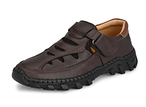MACTREE Store MACTREE Brown Faux Leather Sandals for Men - 08 UK - Image 2