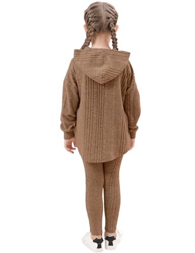Image of LecGee Women Fall Casual Hoodie Set Long Sleeve Oversized Sweatshirt Elastic Waist Legging Pant 2 Piece Outfit Tracksuit