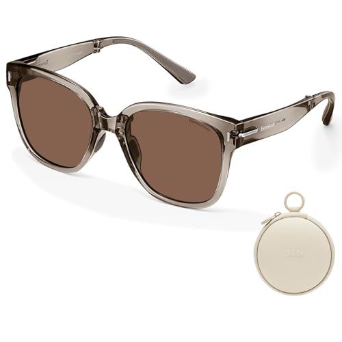 BENEUNDER Polarized Sunglasses for Men Women Ultra Lightweight Folding Sunglasses with Organizer
