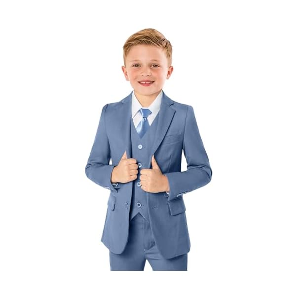 Boys’ Formal Suit 5 Piece Set, Toddler Tuxedos for Wedding, Suits for Teens Boy Dress School Clothes