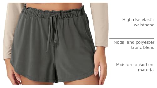 Image of ODODOS Modal Soft Lounge Shorts for Women Drawstring High Waist Casual Sleepwear Lightweight Cozy Pajama Bottom