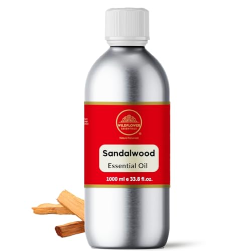 Image of Sandalwood Essential Oil For Face, Skin, Hair, Diffuser, Aroma, Soap Making, Bathing, Stress 1 L (1000 ml)