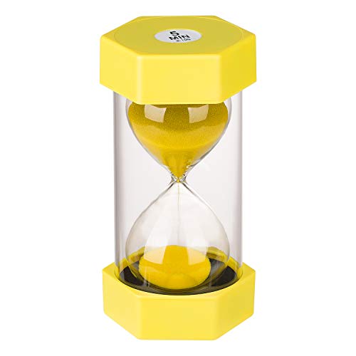 KSMA Sand Timer 5 Minutes Hourlass Timer,Colorful Sandglass Timer for Kids,Office,Classroom,Kitchen,Games,Toothbrush Timer Clock