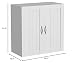Topeakmart White Wooden Bathroom Wall Cabinet Toilet Medicine Storage Organizer with Adjustable Shelf Cupboard Unit