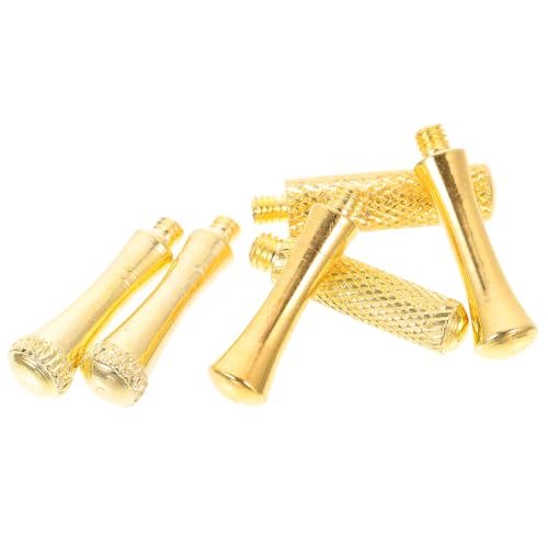 TOYANDONA 6 Piezas de Clavos Decorativos de Tijeras para Cortar Pelo de Mascotas, Reposadedos Extraíbles de Metal en Color Dorado 2.5 Mm, Accesorios Ergonómicos para Peluquería Profesional