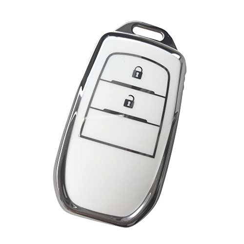 Kinotaka トヨタ専用設計 TPU製 2ボタン スマートキーケース 新型 ヤリス ハリアー アクア後期 新型カローラ GRヤリスなど適用 キーカバー