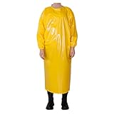 DHNDSDP Industrieschürze mit Ärmeln Und Schnürung TPU Lange Und Breite Schürzen Wasser- Und Fettdichter Kittel Leicht zu Reinigen Hochtemperatur-Laminierverfahren(Yellow,130x130cm/51.2x51.2in)