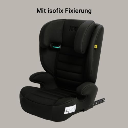 Novi Baby® James Premium i-Size ISOFIX Kindersitz/Autositz, 3,5 bis 12 Jahre, 100 bis 150 cm, einstellbar zur Kindersitzerhöhung, Kopfstütze höhenverstellbar, abnehmbare Rückenlehne (Schwarz) – Bild 5