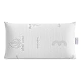 Todocama Almohada Viscoelástica Aloe Vera, Núcleo Compacto Viscoelástico para Cervicales y Cuello, Firmeza Media-Alta, Doble Funda con Cremallera (70 cm).