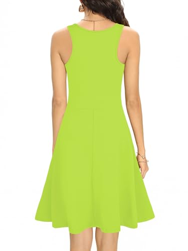 Image of Missufe Women's Sleeveless Racerback Flared Casual Plain Tank Dress