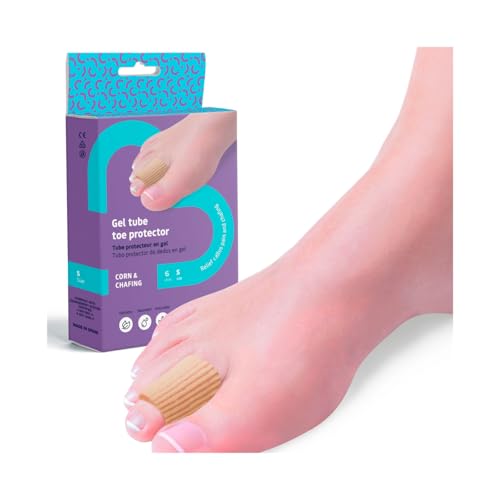 feet bcn Separadores de Dedos en Gel | Corrector para Dedos Superpuestos y Prevención de Juanetes (Hallux Valgus) | Gel Hidratante Tipo Carrete | Incluye Estuche (S)