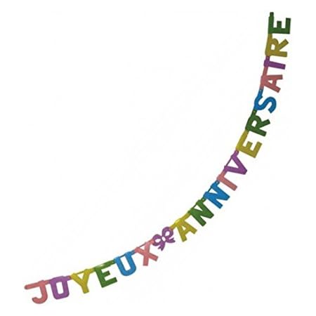 Guirlande De Decoration Joyeux Anniversaire Multicolore Amazon Fr Cuisine Et Maison