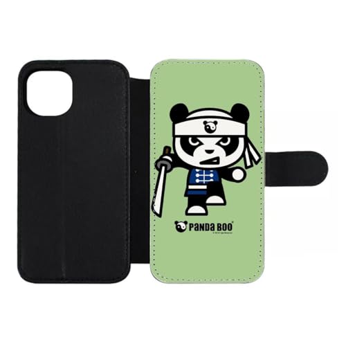 Housse iPhone 15 Plus Panda Boo humour en cuir pour protéger votre téléphone au bureau