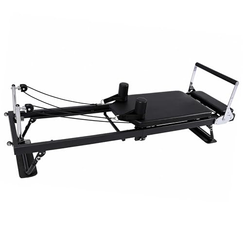 Máquina de Pilates Reformer plegable con 5 muelles - 190 x 57 cm - Equipo de entrenamiento completo para entrenamiento en casa, con capacidad de carga hasta 125 kg - Entrenador de yoga para casa para