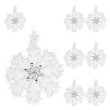 ERINGOGO 8 Piezas Copos de Colgantes Decoraciones Navideñas de Plástico con Purpurina para Árbol y Fiesta de Invierno