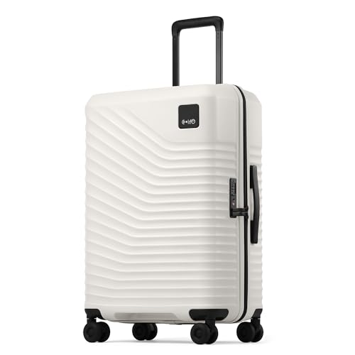 Image of Coolife Luggage, Lightweight PC Hardside Suitcase, Checked-Medium 24-Inch