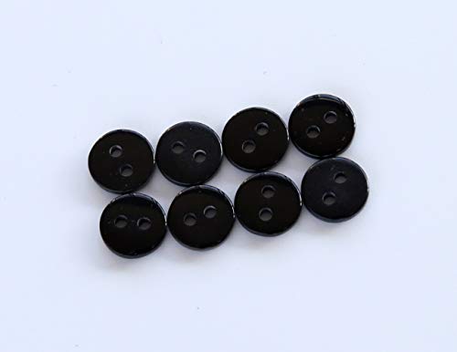 GANSSIA 11/32 Inch (9mm) Very Small Button Tiny Size Sewing Flatback Resin Buttons Color Black Pack of 500 Pcs - Thumbnail 5