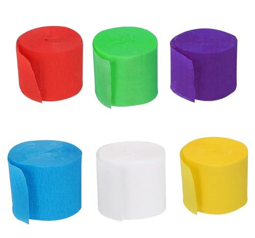 YYaaloa 6 rolos de papel crepe, 150 m, ótimo valor, tamanho perfeito para festa, aniversário, cerimô