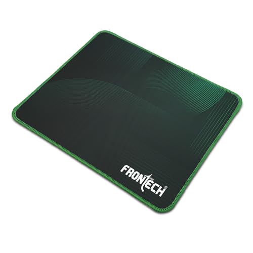Image of FRONTECH Gaming Mouse Pad | 300mm x 250mm x 2mm | Ultra-Smooth Micro-Textured Surface | Non-Slip Rubber Base | Stitched Edges | Green & Black (MSP-0063)