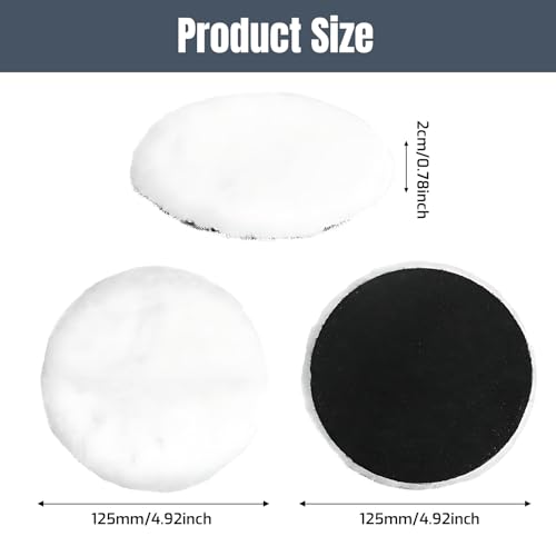Nevoluxer Polierpads 125mm Strapazierfähiger Polieraufsatz Aus Lammwolle Mit Klett Für Auto Polierhauben Korkböden Und Möbel 4 Stück Kompatibel Bosch