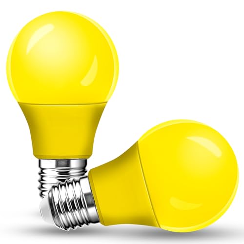 Flaspar 2 Pack A15 LED Yellow Bug Light Bulbs for Outdoor 40W Equivalent