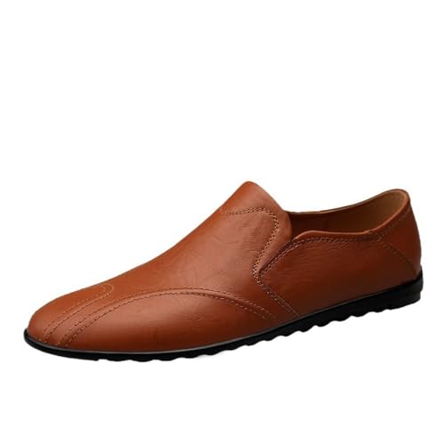 Mens Loafers Round Toe Solid Color Loafer Shoes Resistant Anti-Slip Comfortable Outdoor Slip On