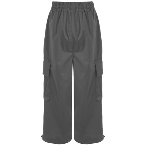 JEYPINMI Boys Girls Elastic Waist Cargo Trousers Casual Outdoor Joggers Pants with Pockets Athletic Bottom3