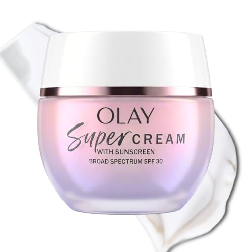 Olay Super Cream with Sunscreen SPF 30, Lightweight Face Moisturizer with Sun Protection, 5-in...