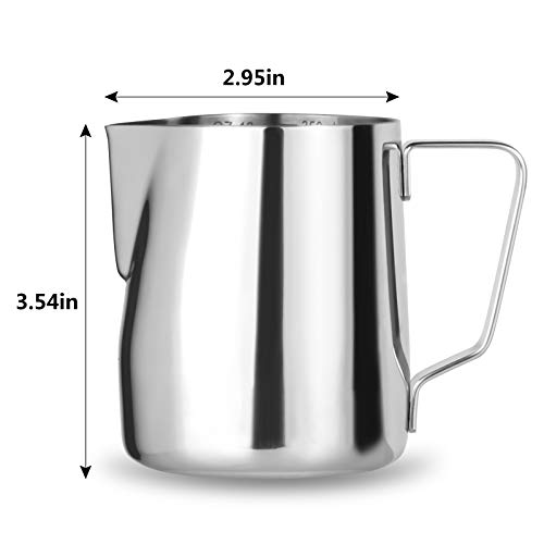 Saiveina FROTHER-001 Milk Frothing Pitcher, 12 Oz Milk Frother Steamer Cup Stainless Steel Espresso Cup thumb #2