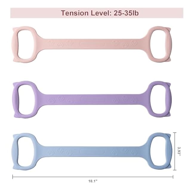 3 Pcs Figure 8 Resistance Bands for Women, Arm, Shoulder, Back, Leg, Pilates, Yoga Stretching