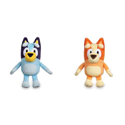 Bluey - Peluche Suave 20 cm, con Detalles como en Las Dibujos Animados, para niños y niñas pequeños a Partir de 6 Meses de Edad, Famosa (BLY06100) & Peluche Suave de Bingo de 20 cm