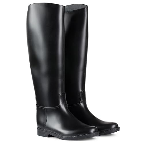 HORZE Botas Altas de Goma para Niños Chester, Negro, 32